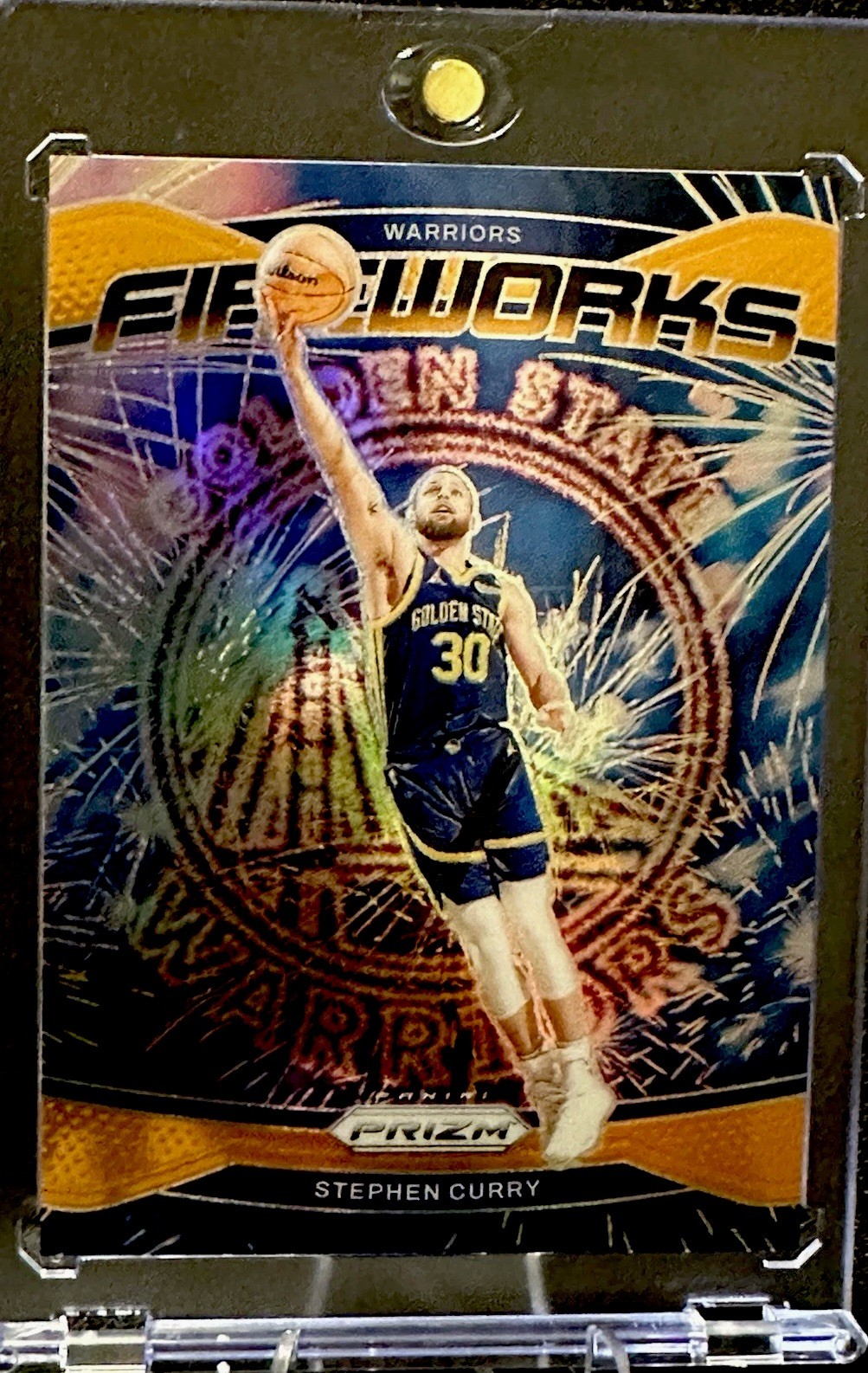 Stephen Curry 2024-25 Panini Prizm Orange Fireworks  #20 14/49