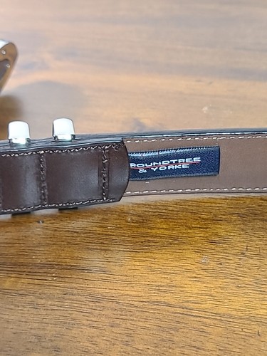 Roundtree & Yorke Men's Belt 38 Full Grain Cowhide on Glove Leather B055062 - Picture 5 of 11
