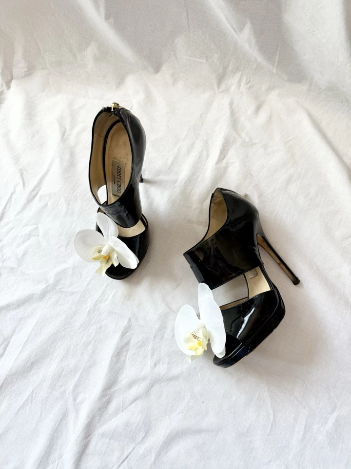 Jimmy Choo Flor Orquídea Tacones Zapatos Bombas Sandalias 36.5 Y2K Carrie Bradshaw Foto 4 de 4