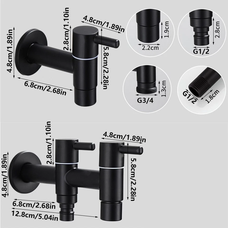 Anti Splash Mop Washing Tap Bathroom Sink Bibcock Washing Machine - image 4 of 4