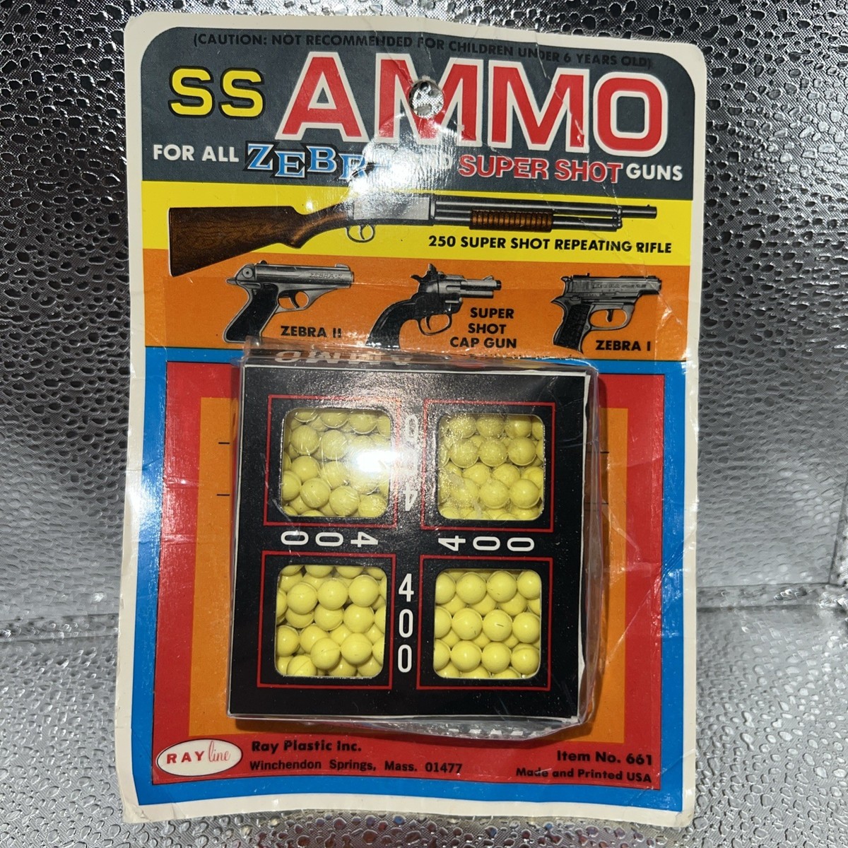 Vintage Toy Rayline SS Super Shot Plastic #661 Ammo Zebra Sealed 