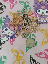 Small 20 Pc Set Designer 16 Mm  Chanel Zipper Pull Button Charm Pendant 