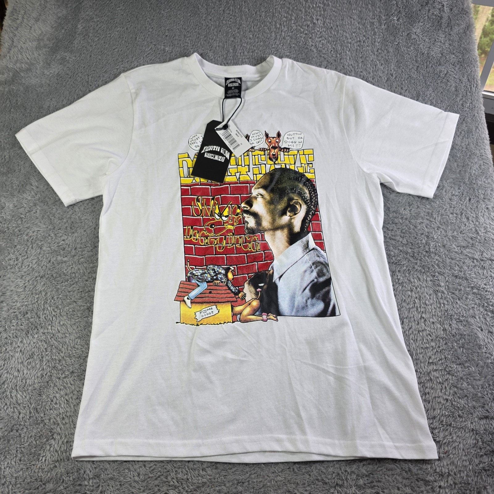 FILA T shirt Snoop Doggy Dogg Death Row Records taglia adulto media NUOVO STILE RARO