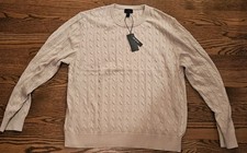 Magaschoni Men's Cream Pullover Sweater 100 % Cotton BNWT 2XL