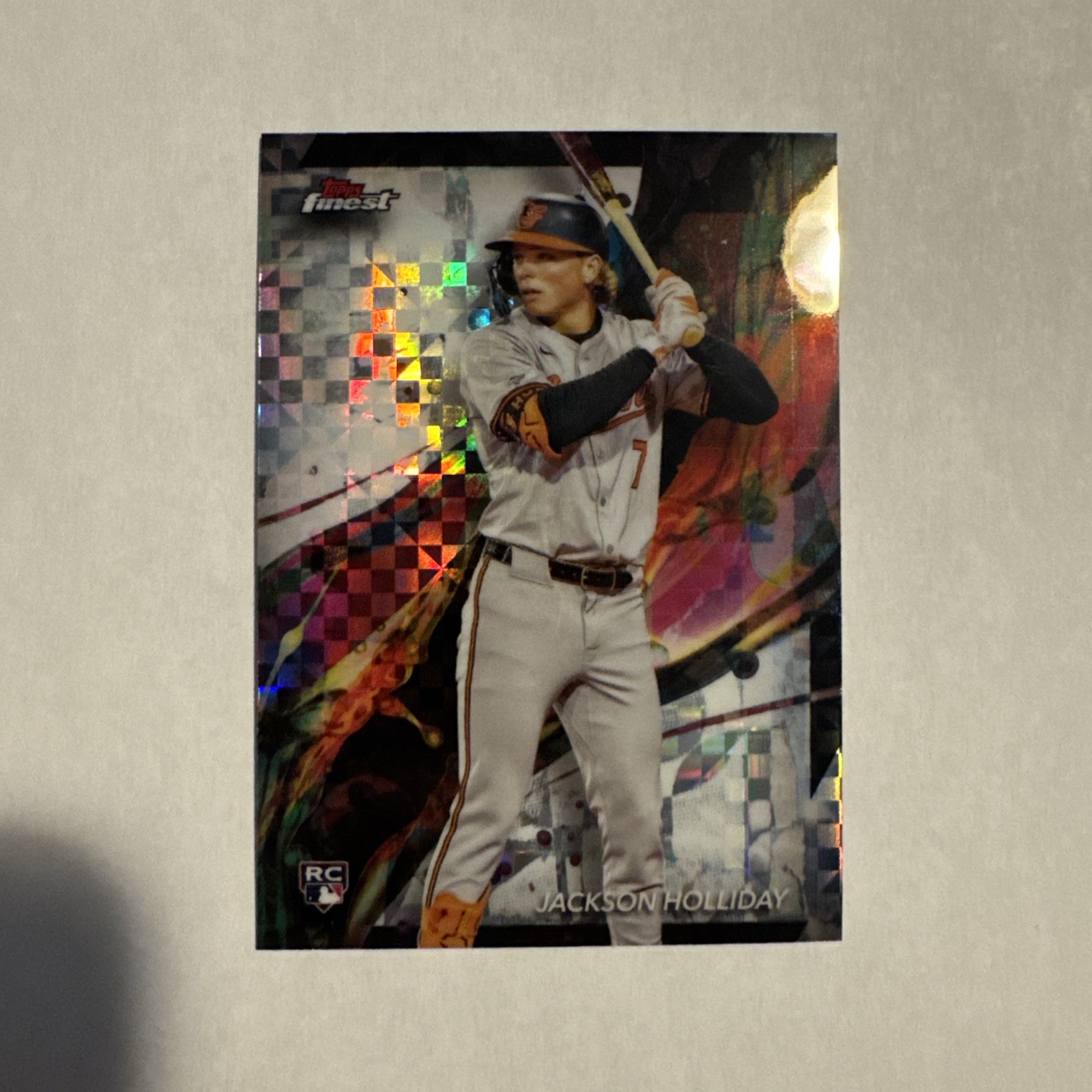2024 Topps Finest Jackson Holliday 76 Chrome Checkerboard Refractor SP Rookie RC