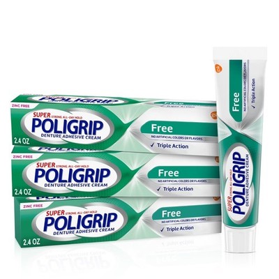 Denture Adhesive Cream Extra Strong Hold All Day Comfort 2.4 oz 3 Pack Dental
