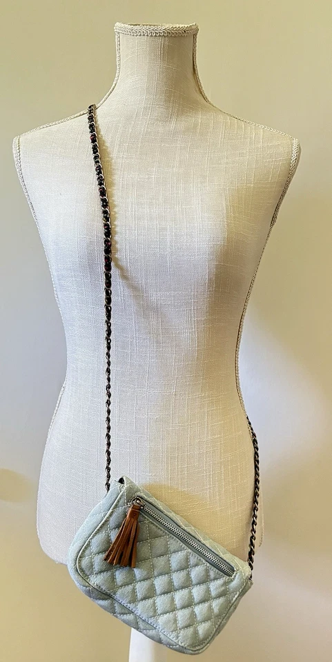 Bolso Bandolera Victorias Secret Y2K Raro "Rosa" Denim Acolchado Mini Baguette Floral Foto 2 de 4