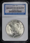 1923 Peace Dollar NGC Brilliant Uncirculated American Flag Label