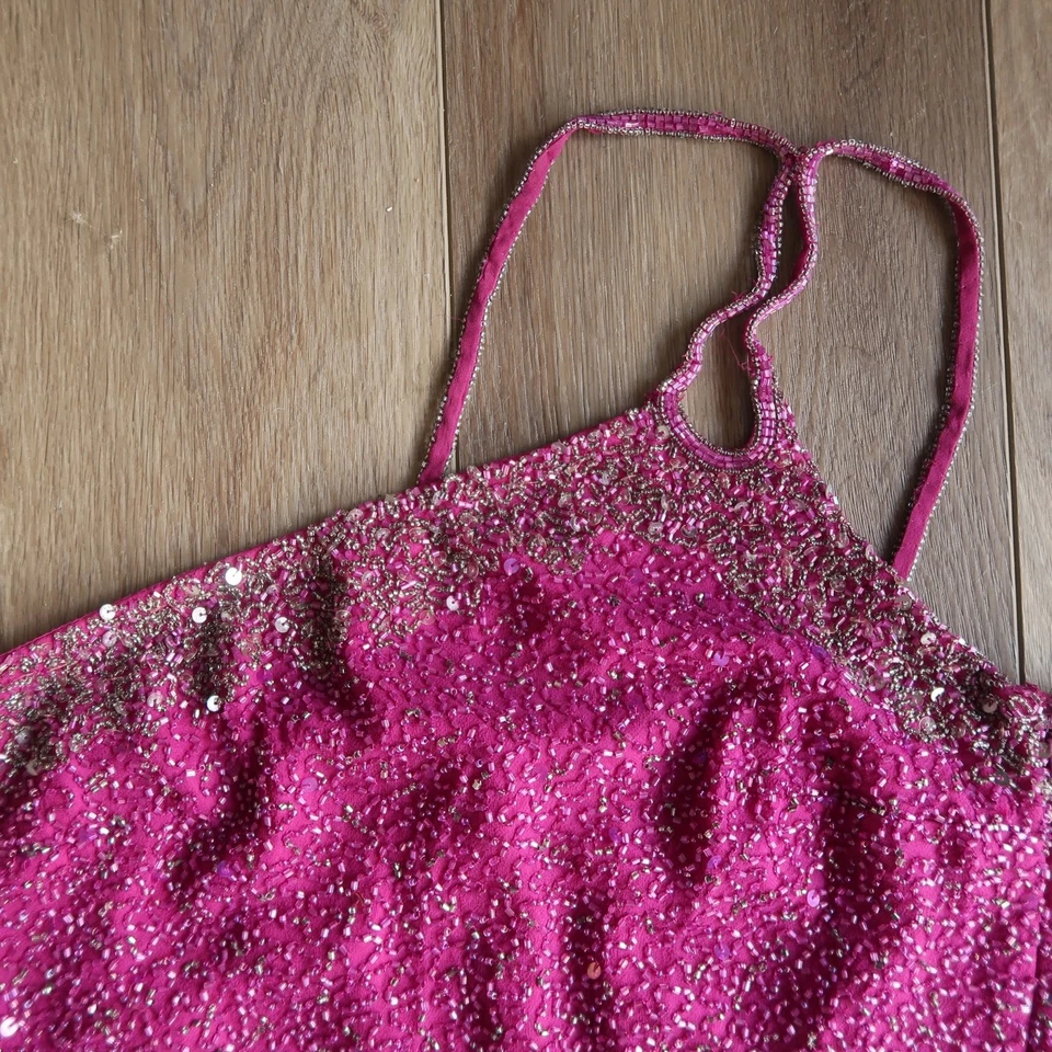 Conjunto Formal Vintage Scala Cuentas 2 Piezas Magenta | Falda Asimétrica Años 90/Y2K |  Foto 2 de 4