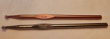 Vintage Set Of 2 GEM Crochet Hooks Pinkish I with 25 cent mark Silver I No Price