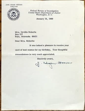 J Edgar Hoover Letter Dated January 14, 1969
