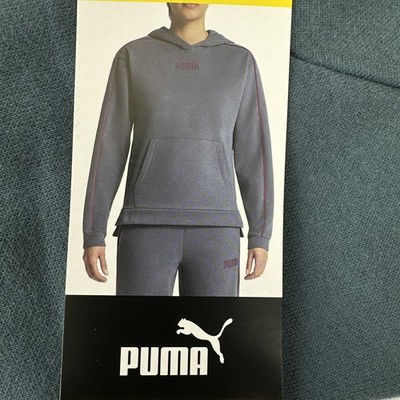 PUMA SWEATSHIRT Women s Fleece Lined Warm W/Pockets Blueish Gray Size Small NWT