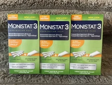 (3) MONISTAT 3: OVULE Inserts - CREAM TREATMENT for YEAST INFECTION EXP 09/27