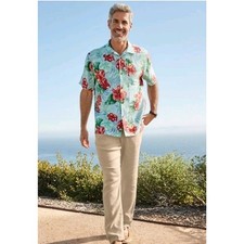 Tommy Bahama Linen Blend Lounge Pants 2XLB Stone Khaki Beach Resort