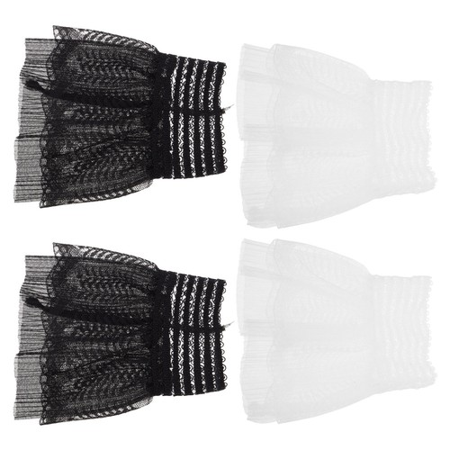 2 Pairs Detachable Wrist Cuffs | Lace False Sleeves | Removable Layered Cuffs - Picture 10 of 12