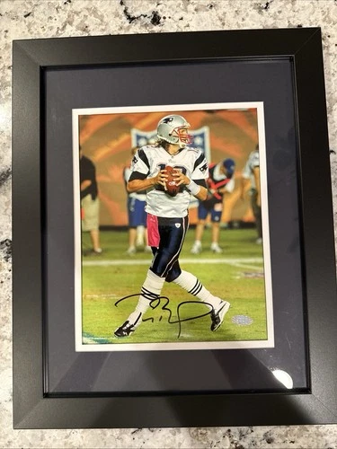 Tom Brady New England Patriots Signed Autographed Framed Photo with Steiner COA