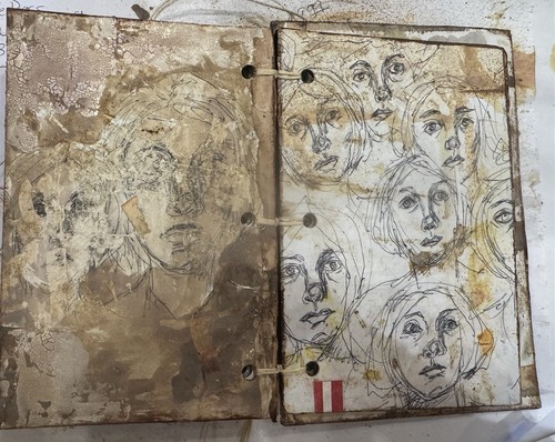 “would be so nice” grungy Journal. RAW Original Art. Handmade book 4.5x6.5” - Picture 13 of 17