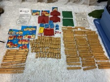 Vtg 1993 Lincoln Logs Lot Frontier Fort House Flag Rooftops Doors Instructions