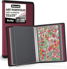 Dunwell 11x17 Art Portfolio Binder with Black Mounting Paper Ruby , Large
