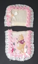 Handmade Miniature 1/12th Scale Dollshouse BEDDING Set For A Pram/Cot Cream TED