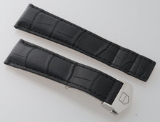 GENUINE 22MM Tag Heuer Monaco Leather Band Watch Strap FC5014 Deployant Buckle
