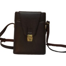 Kodak BROWN Leather Padded Camera Carry/Shoulder Bag Case w/ Strap for Compact