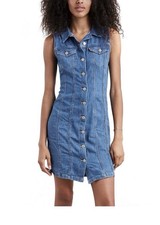 NWT Levi's Blue Denim Jean Button Up Dress XSmall