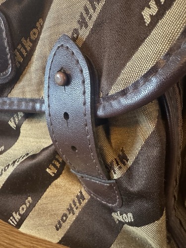 Original Vintage 1980/90s Nikon Brown Shoulder Camera Bag - Nikon Branding Design - Bild 3 von 8