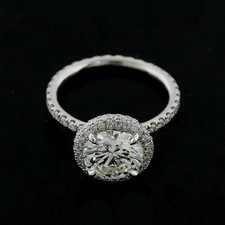 3.50Ct Round Cut D/VVS1 Moissanite Halo Engagement Ring Solid 10k White Gold