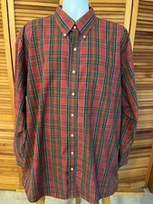 JOS. A. BANK TRAVELER'S SZ XXL 100% COTTON HOLIDAY TARTAN PLAID LS DRESS SHIRT