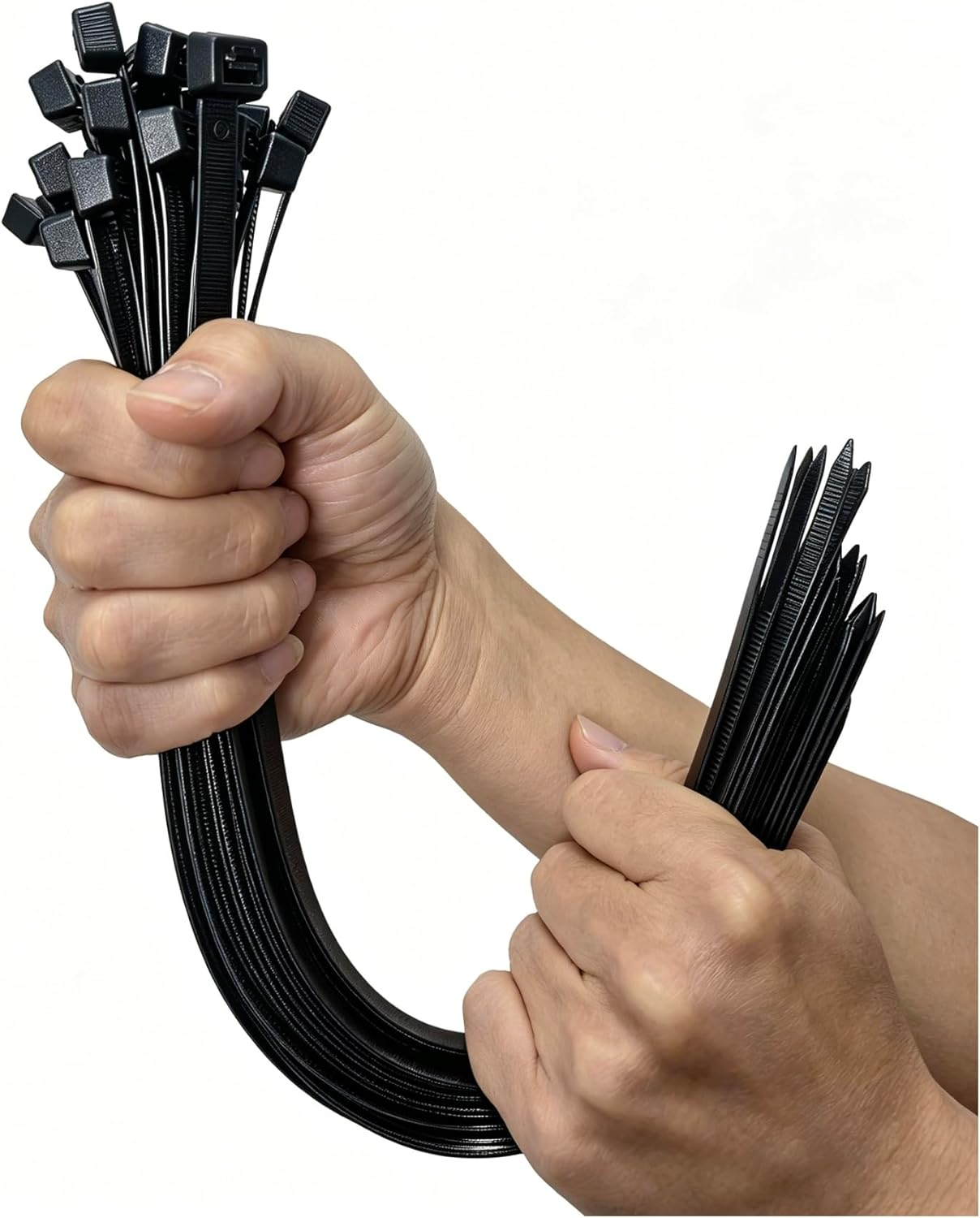Thick Cable Ties Heavy Duty 100 Pack, 400Mm X 7.6Mm Strong Large Zip Ties Black