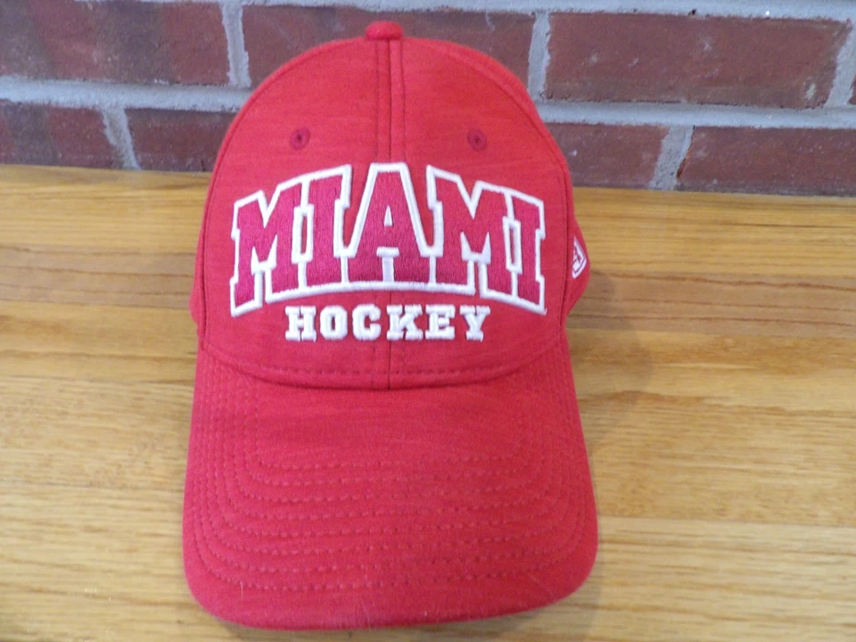 THE GAME NCAA MIAMI OF OHIO REDHAWKS HOCKEY RED FLEX FITTED HAT OSFM - Image 2 of 4