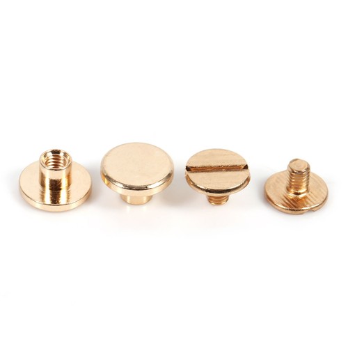 (5mm)10 Sets Solid Brass Button Stud Screw Nail Screwback For Clothing Leather - Picture 9 of 12