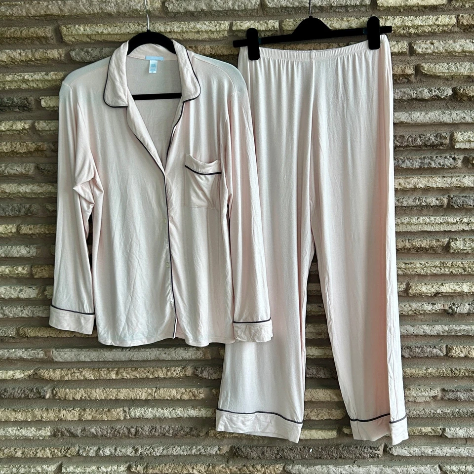 Conjunto Pijama Eberjey Gisele Modal Manga Larga Talla Pequeña Sorbete Rosa/Negro Foto 3 de 4