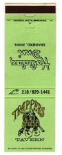 TRAPPERS TAVERN matchbook matchcover - HOLIDAY INN - BRAINERD, MINNESOTA