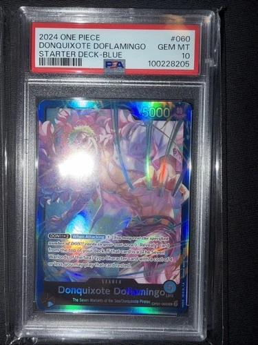 Low Pop One Piece TCG Donquixote Doflamingo Leader Card OP01-060 English PSA 10