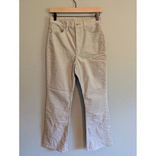 Uniqlo Womens Beige High Rise Corduroy Flare Pants Size 4 453627 Neutral Slim