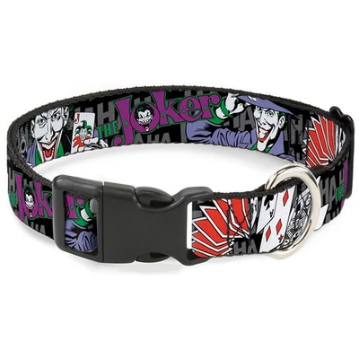 INJUSTICE LEAGUE Plastic Collar The Joker Pose/Cards/HAHAHAHA Black/Gray NARROW-Large (US IMPORT)