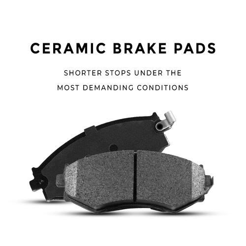 Front Ceramic Brake Pads & Rotors Kit for Chevrolet Pontiac Saturn 4 Lug Wheels - Picture 3 of 7