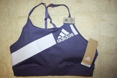 ADIDAS Women's Flow Freely Disrupt 2.0 Sports Bra NWT Tech Purple / White XL