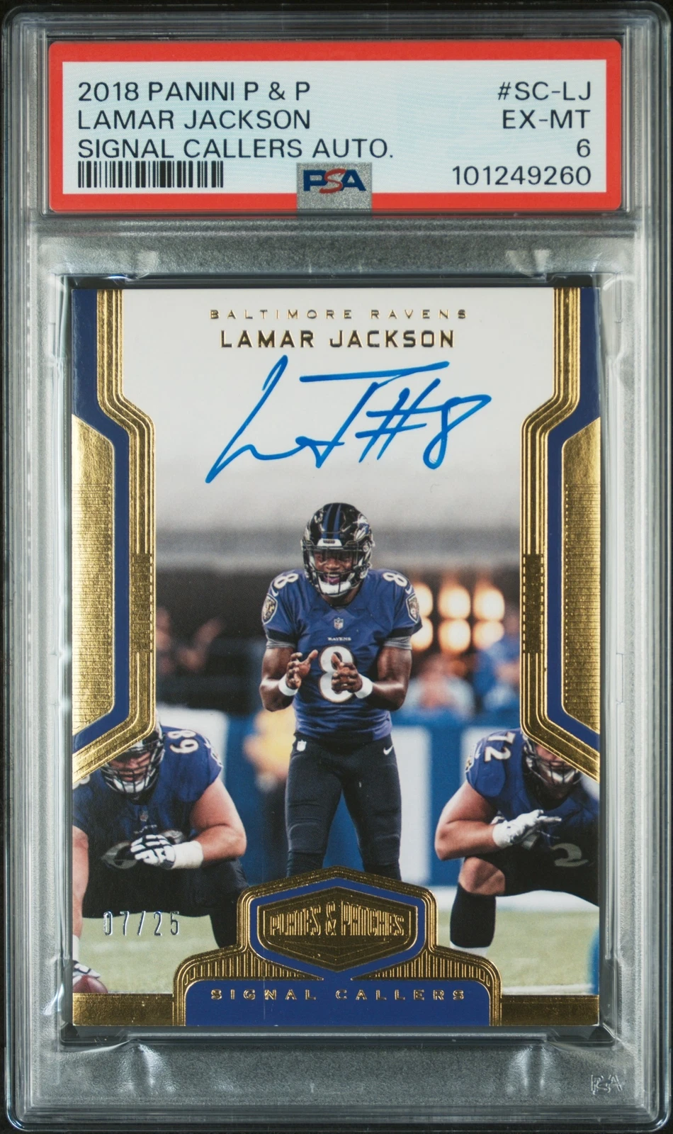 Lamar Jackson Panini Plates & Patches Signal Callers Autographs #SCLJ Base