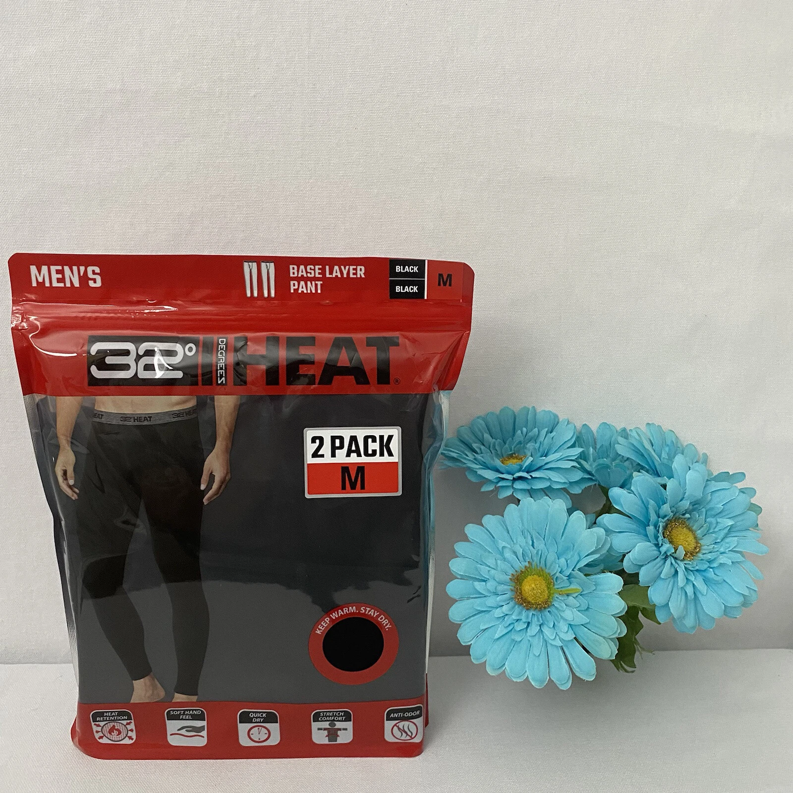 32 Degrees Heat Men's 2-Pack Base Layer Thermal Pant, Choose size&color, NWT