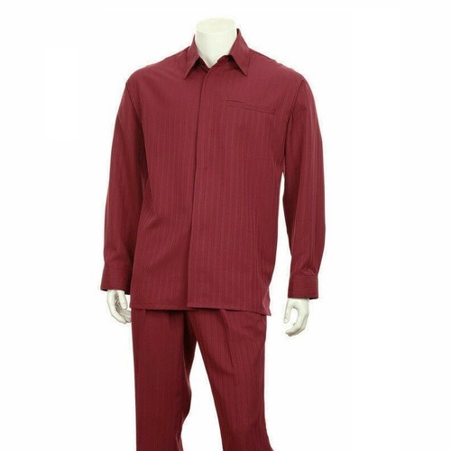 New Men's Luxurious Long Sleeve Stripe Design Walking Suit 2 Pc Set Size M~5XL - 第 6/11 張圖片