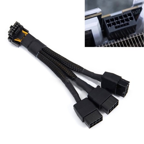 12cm/4.72in 16Pin to 3x8 Pin PCIE 5.0 Graphics Card Power Supply Adapter Cable - Afbeelding 4 van 9