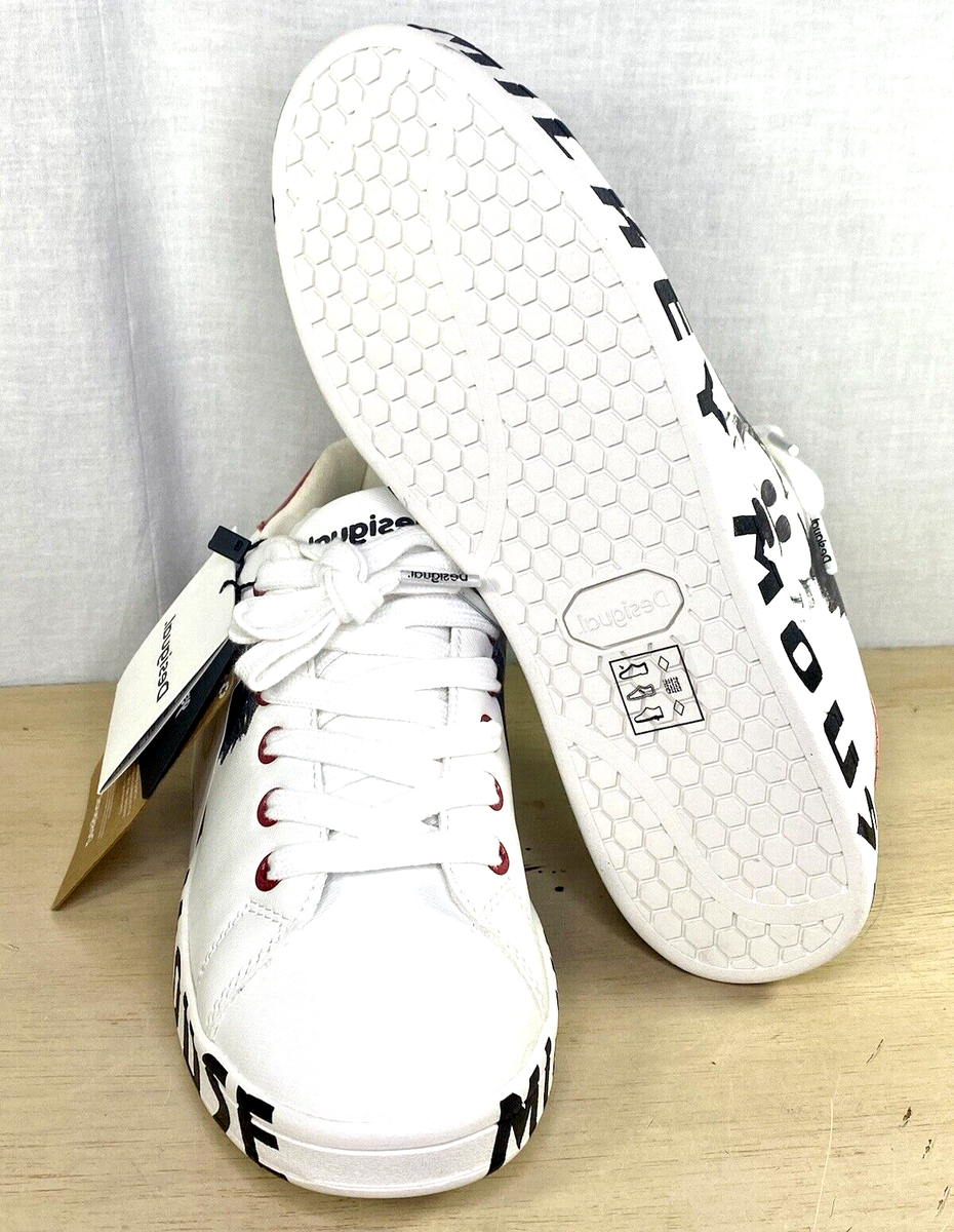 DESIGUAL Shoes Cosmic Mickey Mouse White Women Size 7.5