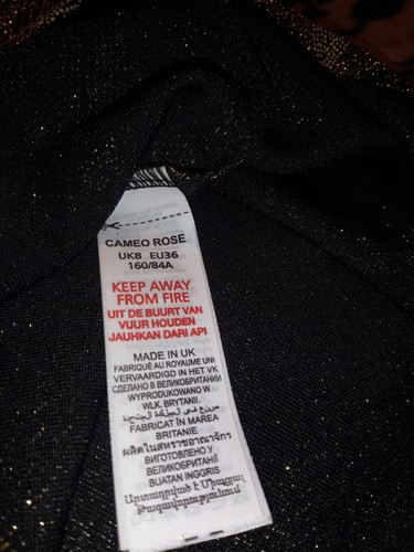 NICE LADIES NEW LOOK CAMEO ROSE BLACK SPARKLY PARTY DRESS,UK Size 8,TAGGED,NEW - Picture 4 of 9