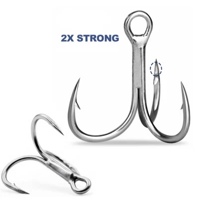 25er Pack Drillinge Angelhaken 2x starke High Carbon Stahl Dreifachhaken Köderhaken - Bild 1 von 4