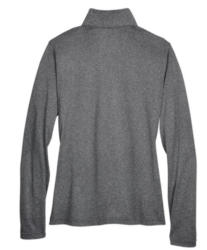 UltraClub - 8618W Ladies' Cool & Dry Heathered Performance Quarter-Zip Pullover - Picture 4 of 20
