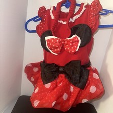 DISNEY STORE MINNIE MOUSE DRESS COSTUME WITH HEADBAND SIZE 6-9 MONTHS