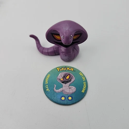 VTG Pokemon TOMY PVC Figure Arbok With Battle Disc #24 Official Set Lot Toy Poke